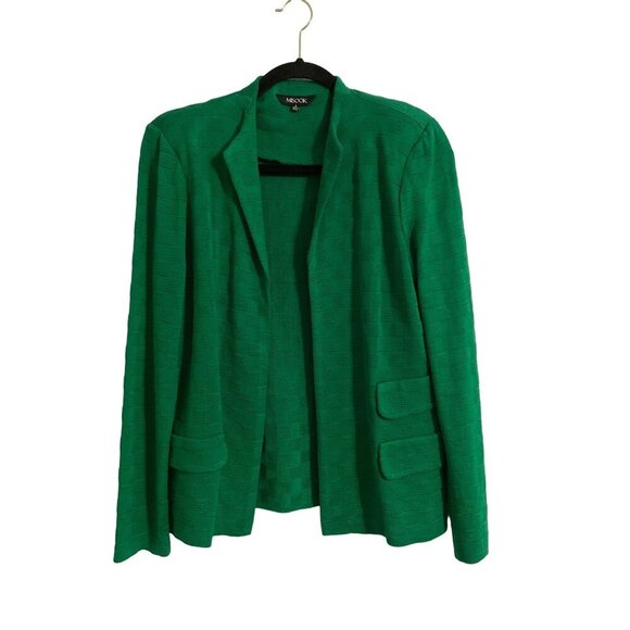 MISOOK Lilly Textured Jacket Open Front Green Size Small - Picture 2 of 10
